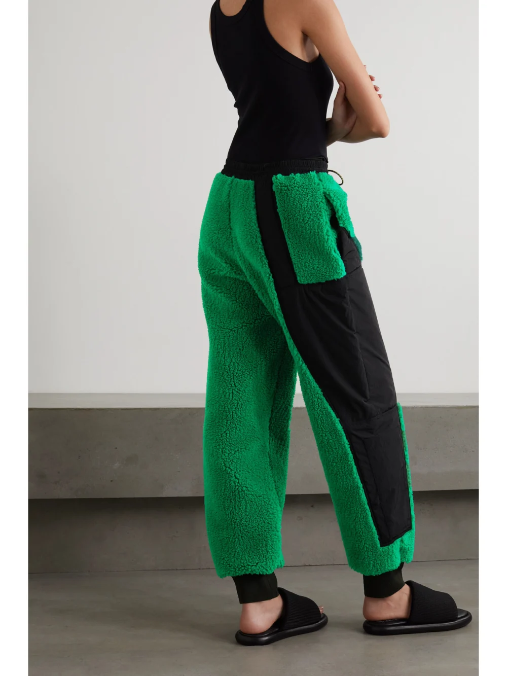 Back view of the Stella McCartney Kara Recycled Faux Shearling and Shell Track Pants
