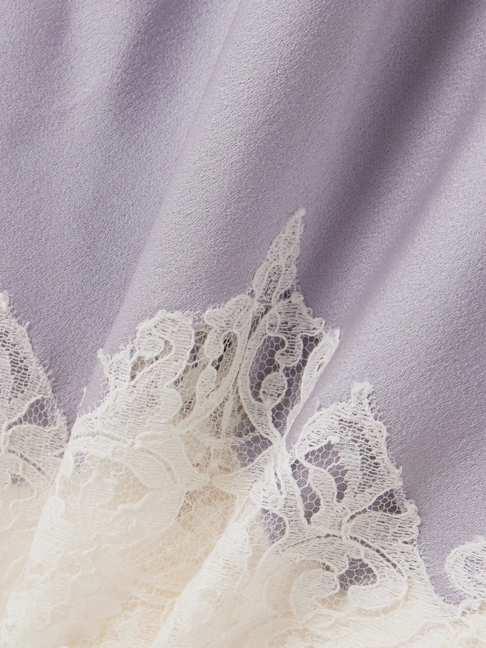 Close-up detail of the Stella McCartney Lace-trimmed Satin-crepe Dress