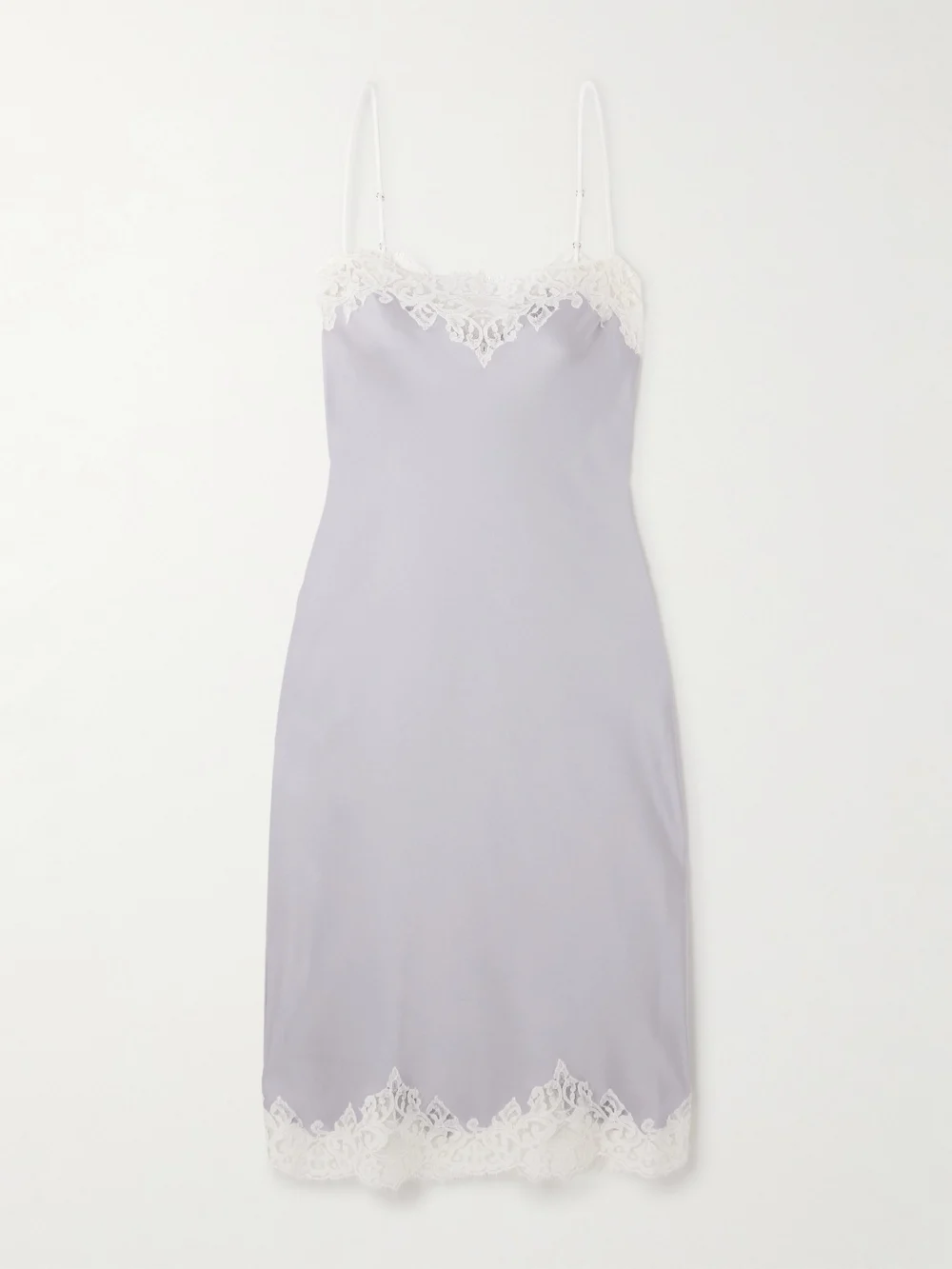 Stella McCartney Lace-trimmed Satin-crepe Dress in purple