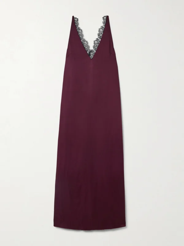 Stella McCartney Lace-trimmed Satin Midi Dress