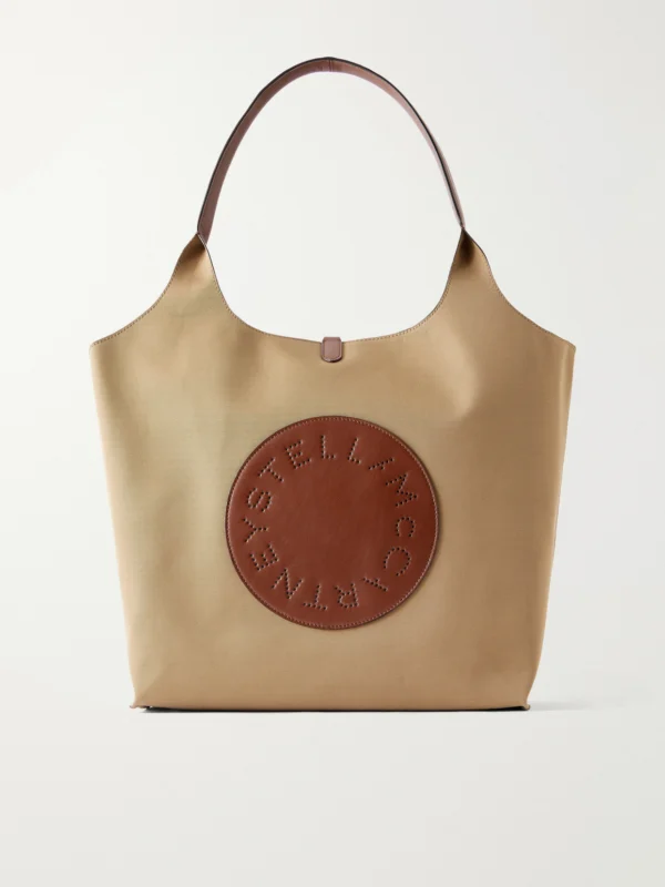 Stella McCartney Logo-embossed Reversible Vegetarian Material and Cotton-twill Tote