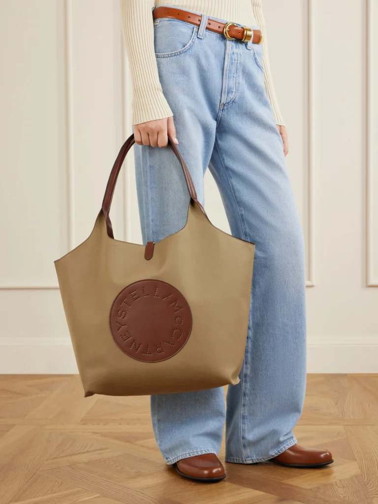 Stella McCartney Logo-embossed Reversible Vegetarian Material and Cotton-twill Tote