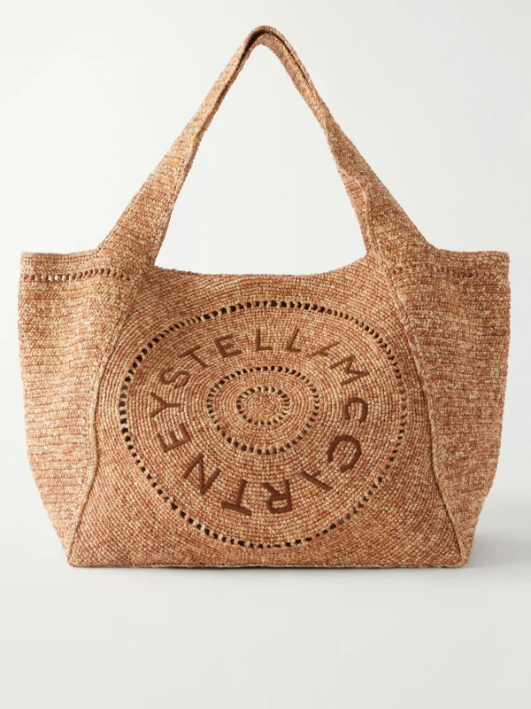 Stella McCartney Logo-embroidered Raffia Tote Bag