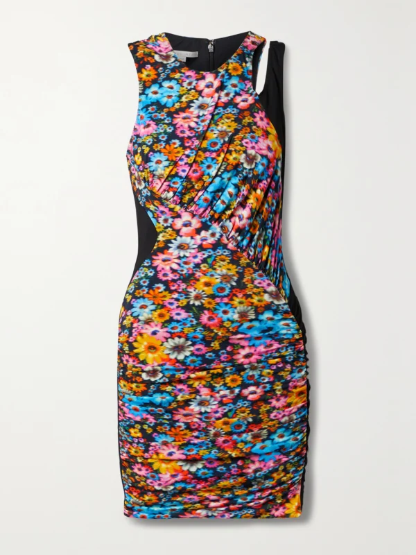 Stella McCartney Melissa Ruched Floral-print Stretch-jersey Mini Dress