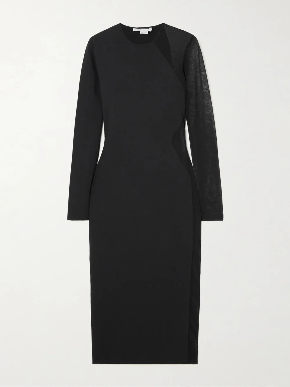 Stella McCartney Miracle Mesh-paneled Ponte Midi Dress in black