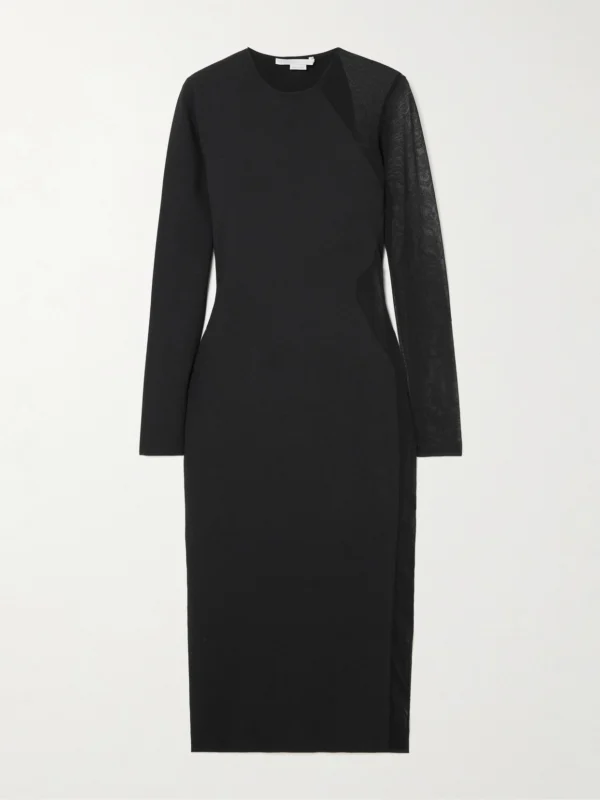 Stella McCartney Miracle Mesh-paneled Ponte Midi Dress