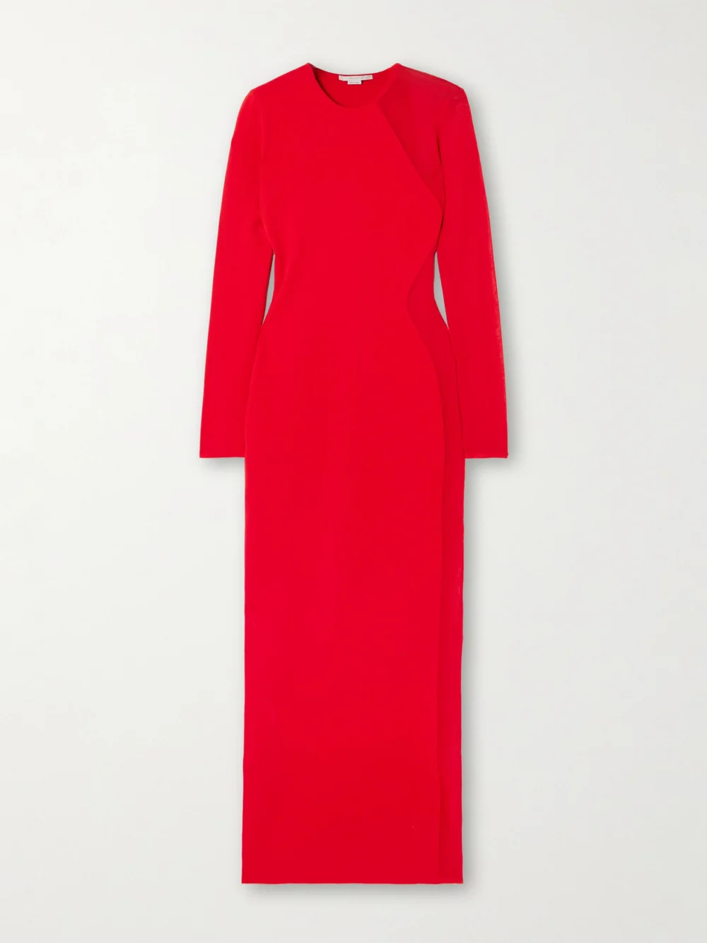 Stella McCartney Miracle Paneled Knitted Midi Dress in red