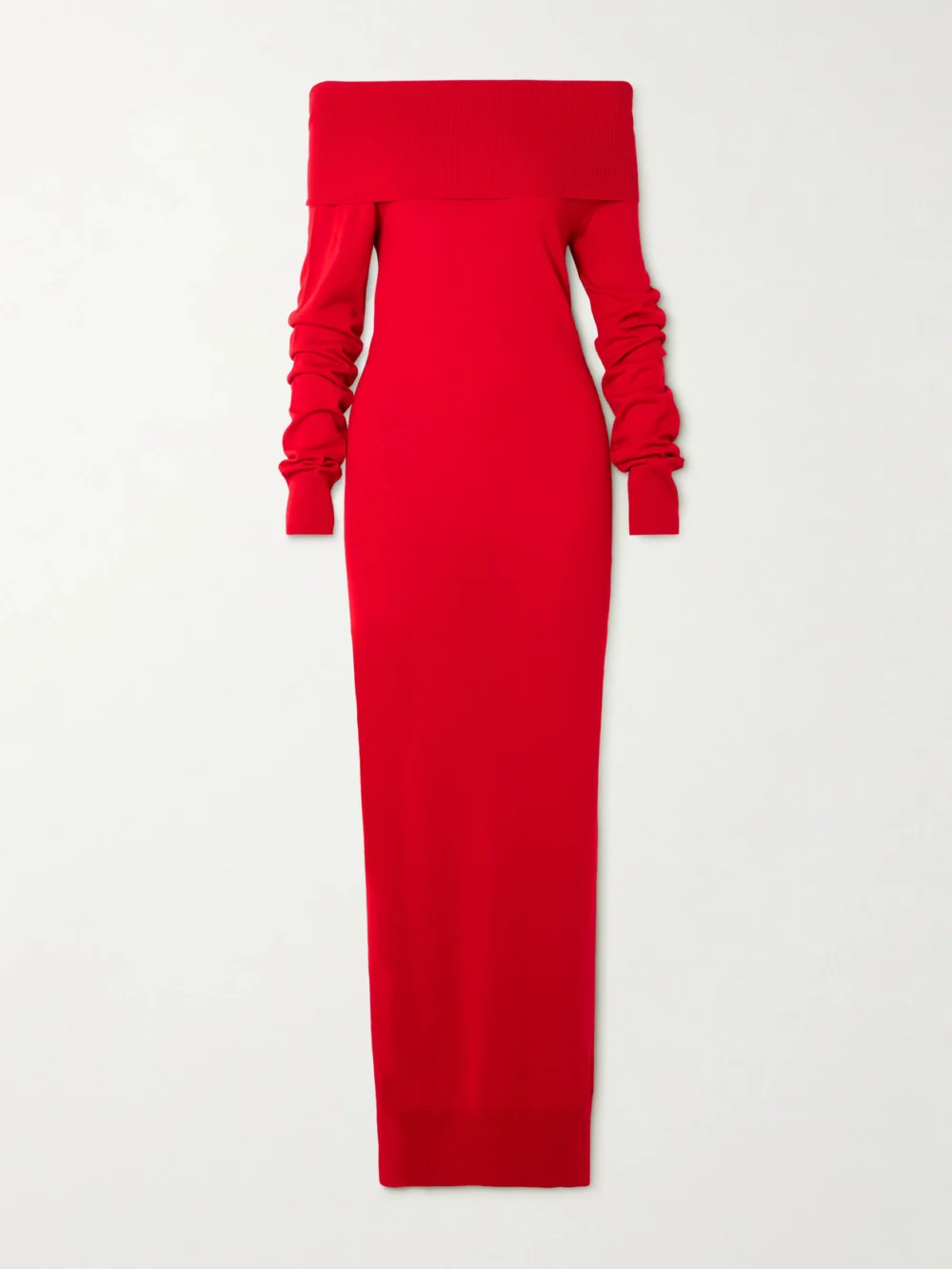 Stella McCartney Off-the-shoulder Wool Maxi Dress in red