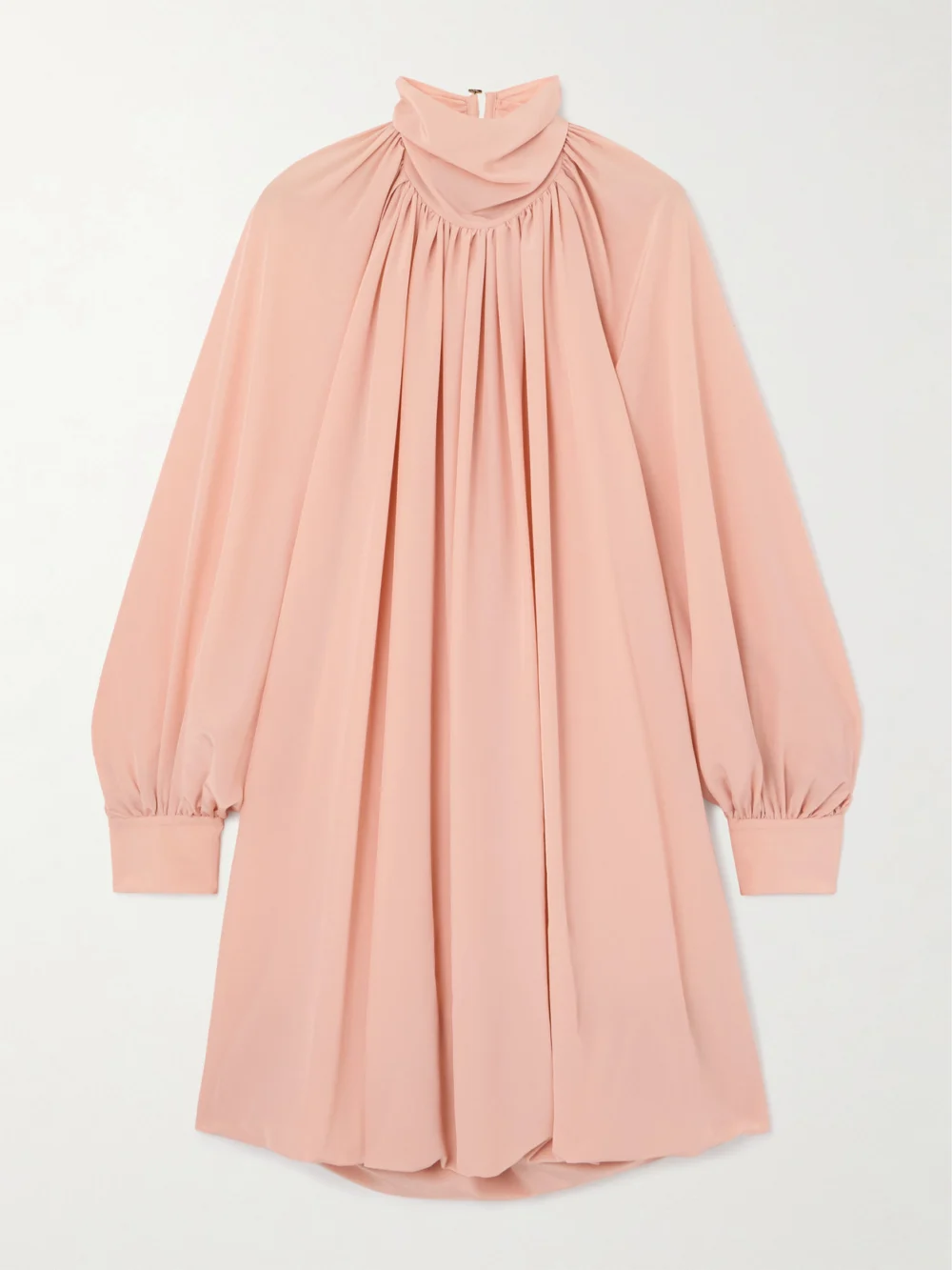 Stella McCartney Open-back Gathered Silk Crepe De Chine Mini Dress in pink