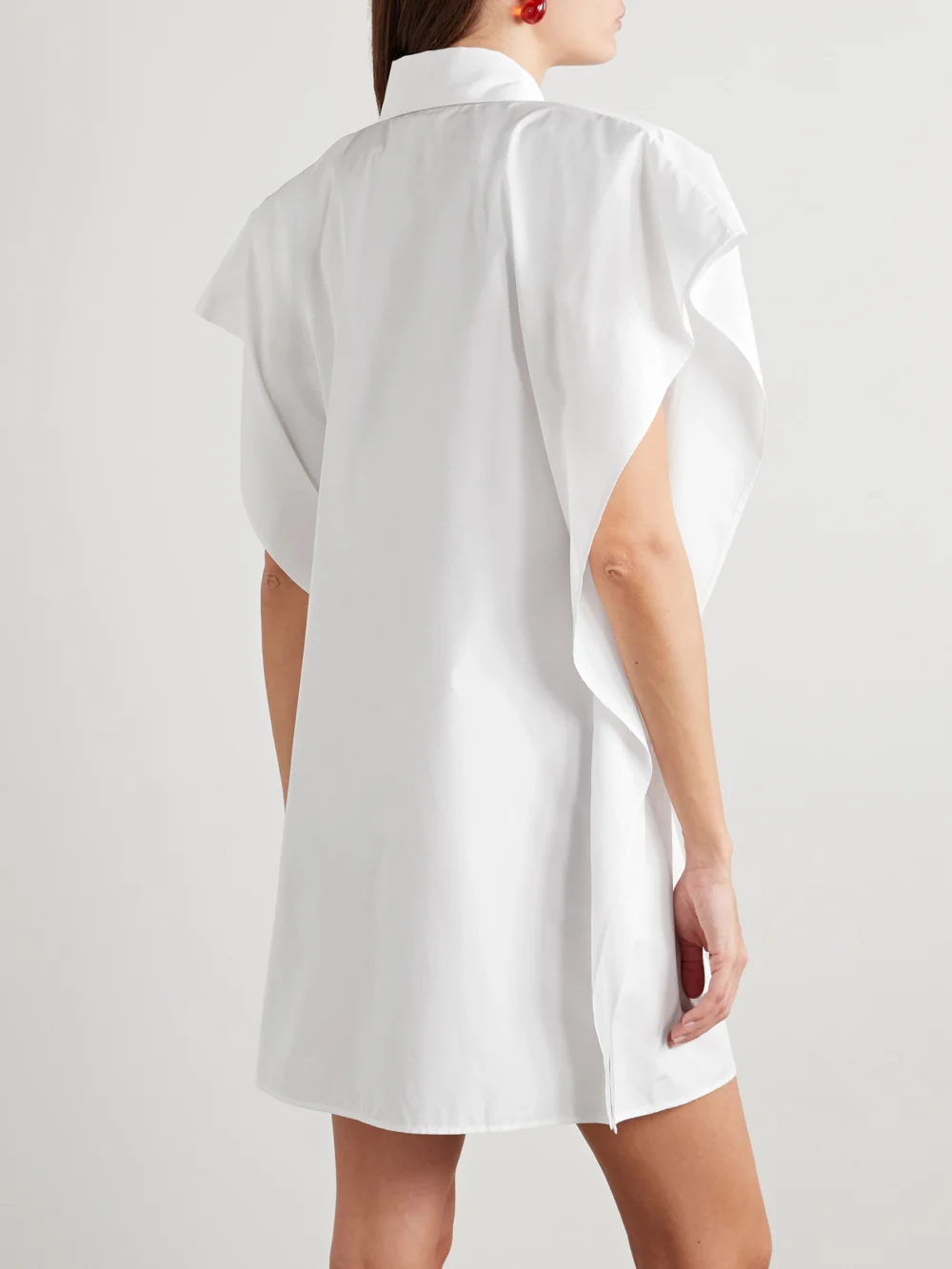 Back view of the Stella McCartney Oversized Organic Cotton-poplin Mini Shirt Dress