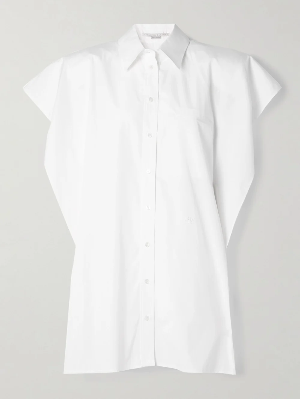 Stella McCartney Oversized Organic Cotton-poplin Mini Shirt Dress in white