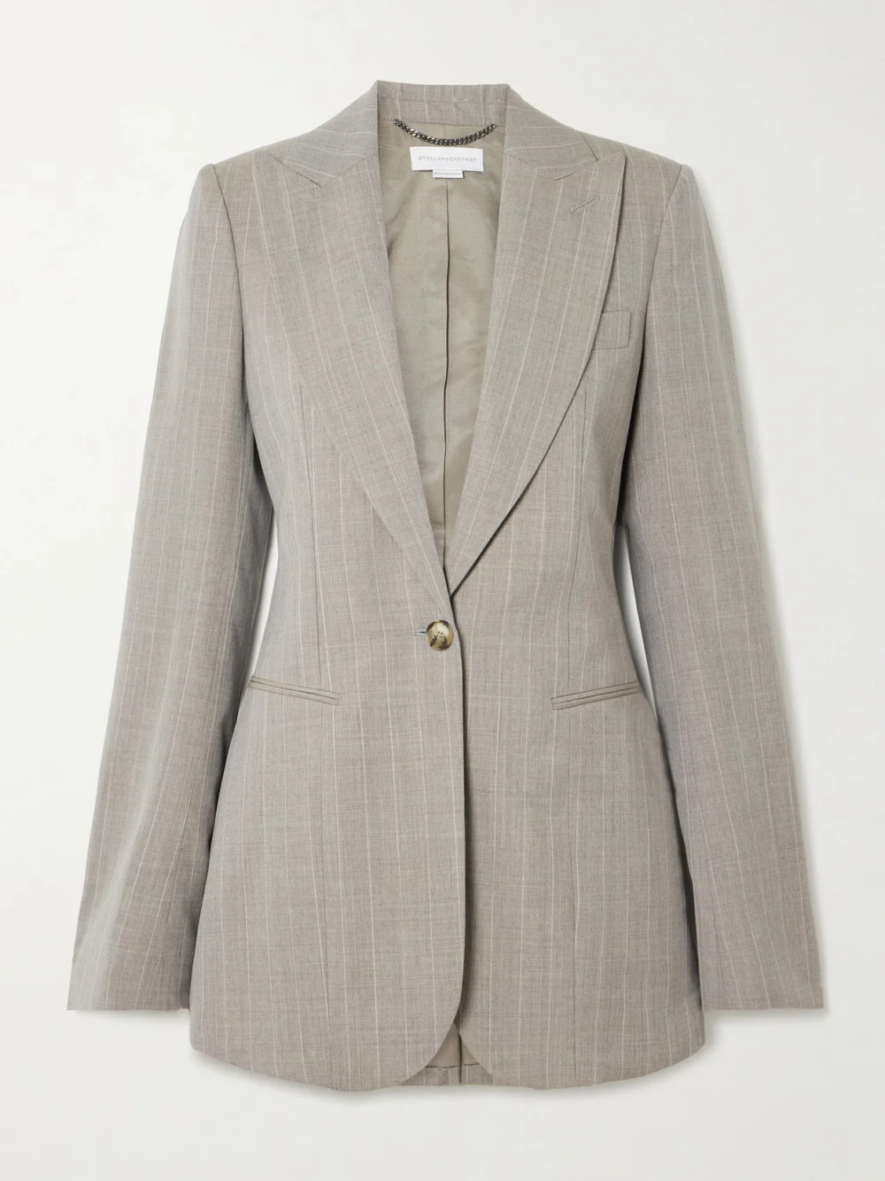 Stella McCartney Pinstriped Wool Blazer in gray