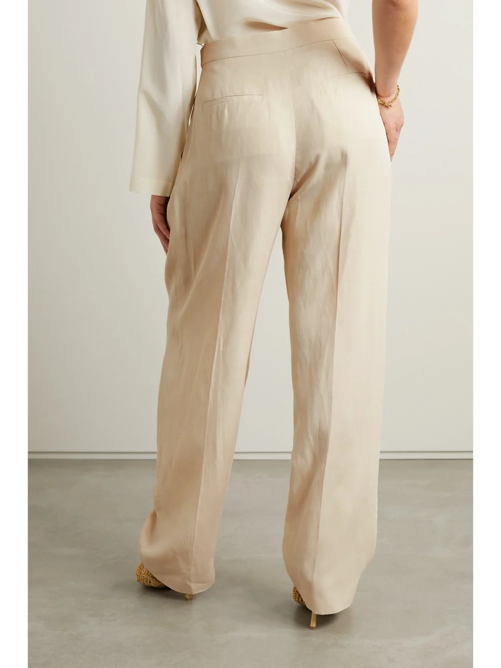 Back view of the Stella McCartney Pleated Crepe Straight-leg Pants