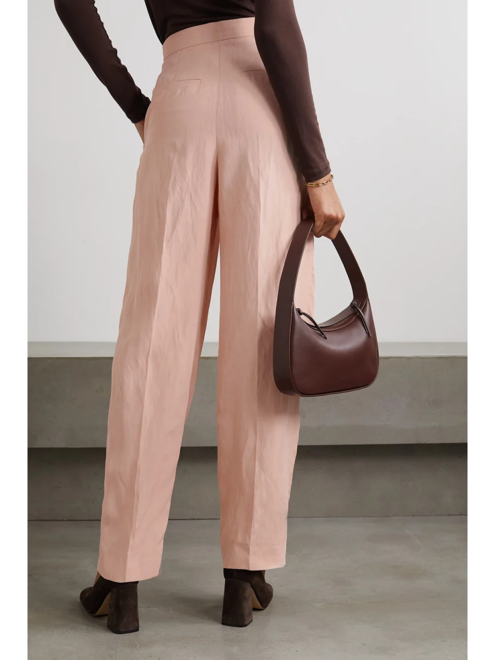 Back view of the Stella McCartney Pleated Woven Straight-leg Pants