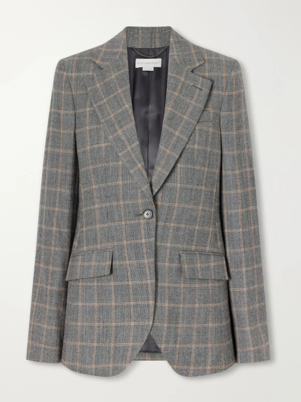 Stella McCartney Prince of Wales Checked Wool Blazer