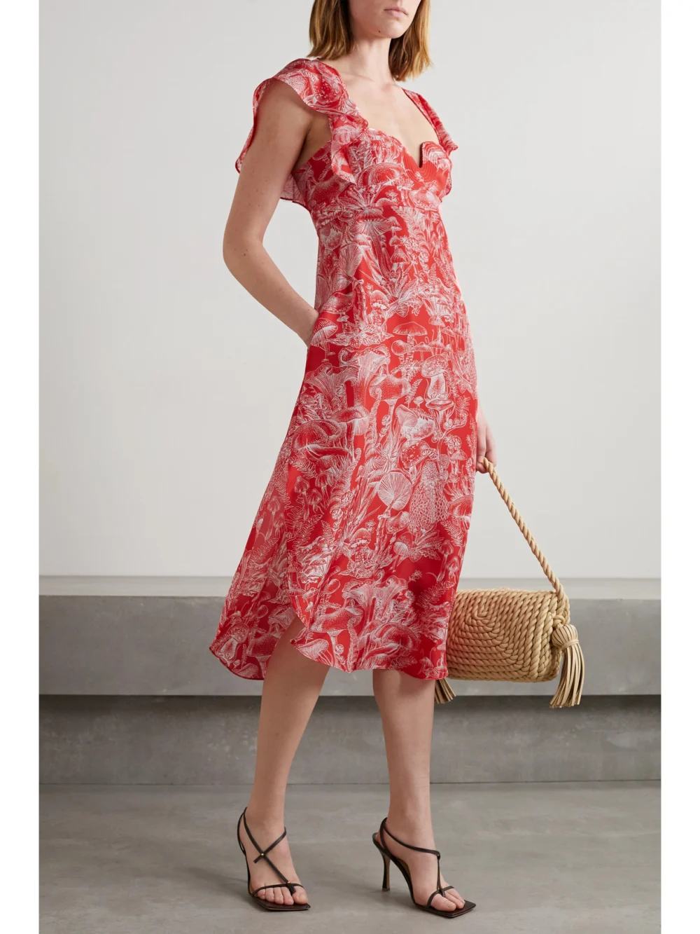 Stella McCartney Printed Silk Midi Dress, worn by a model