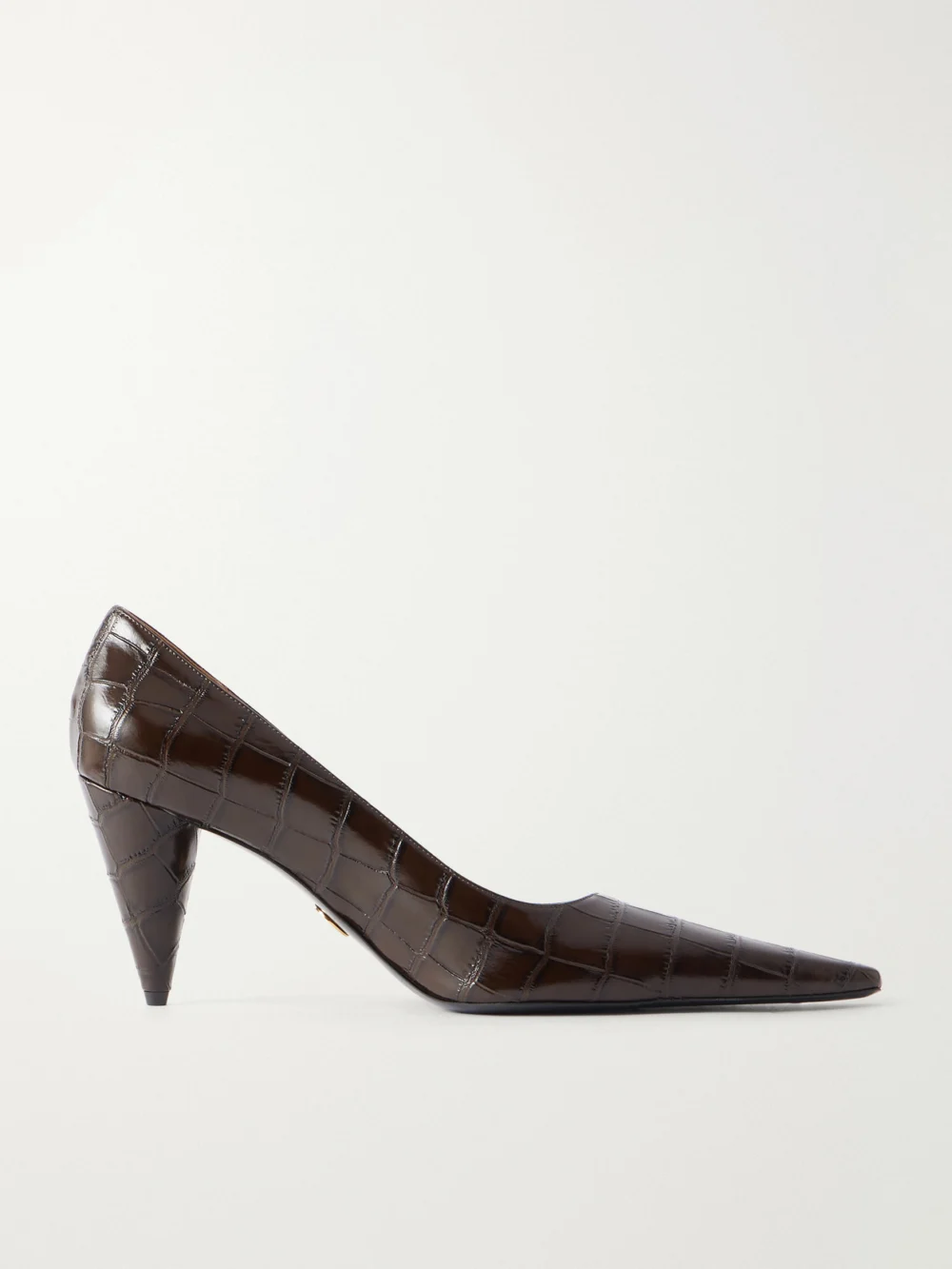 Stella McCartney Pump 80 Croc-effect Vegetarian Material Pumps in brown