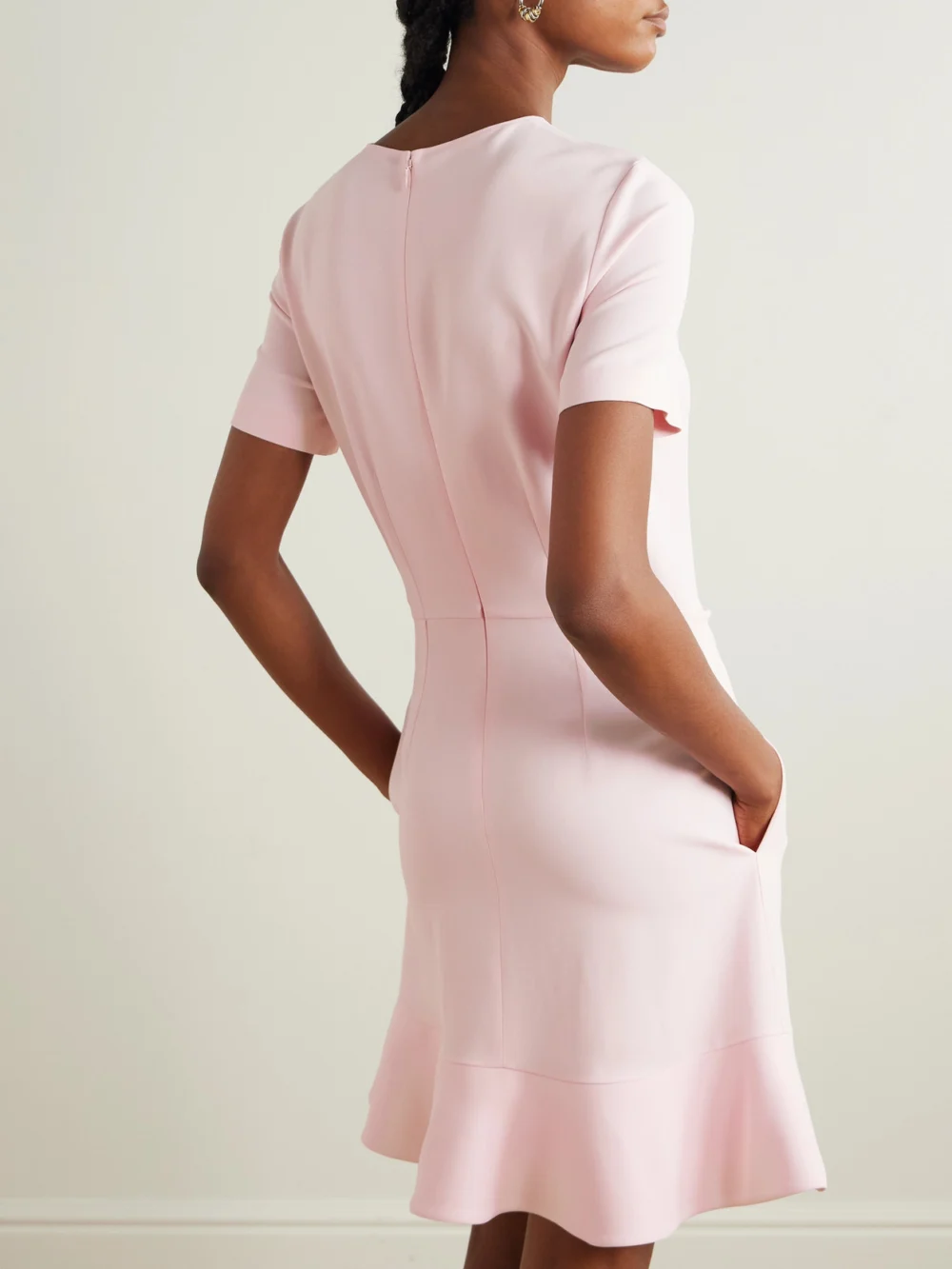 Back view of the Stella McCartney Ruffled Cady Mini Dress