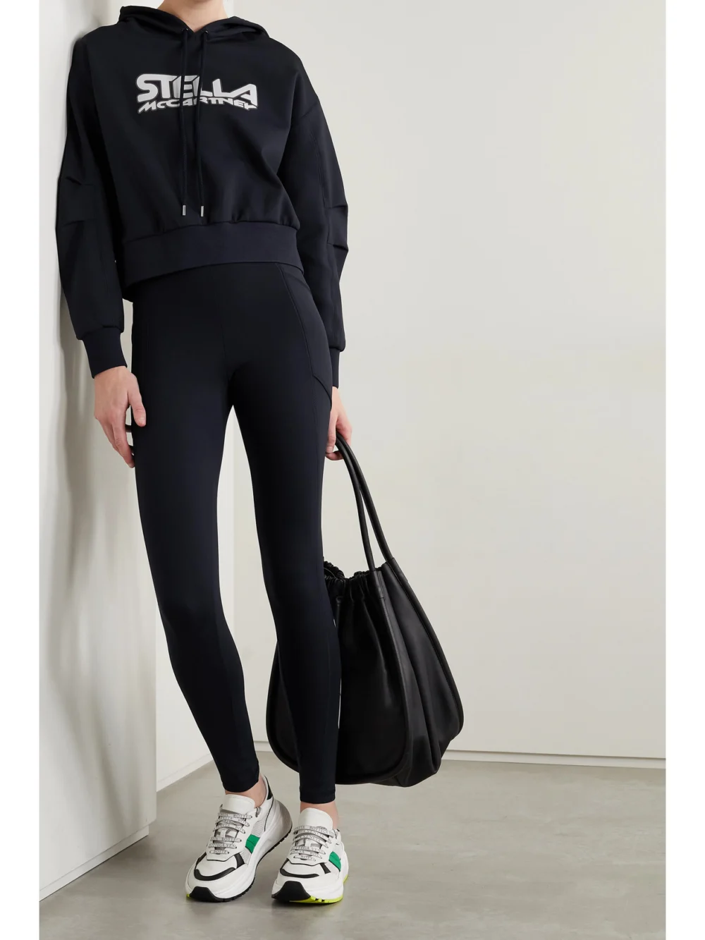 Stella McCartney Scuba Printed Tech-jersey Leggings, worn by a model
