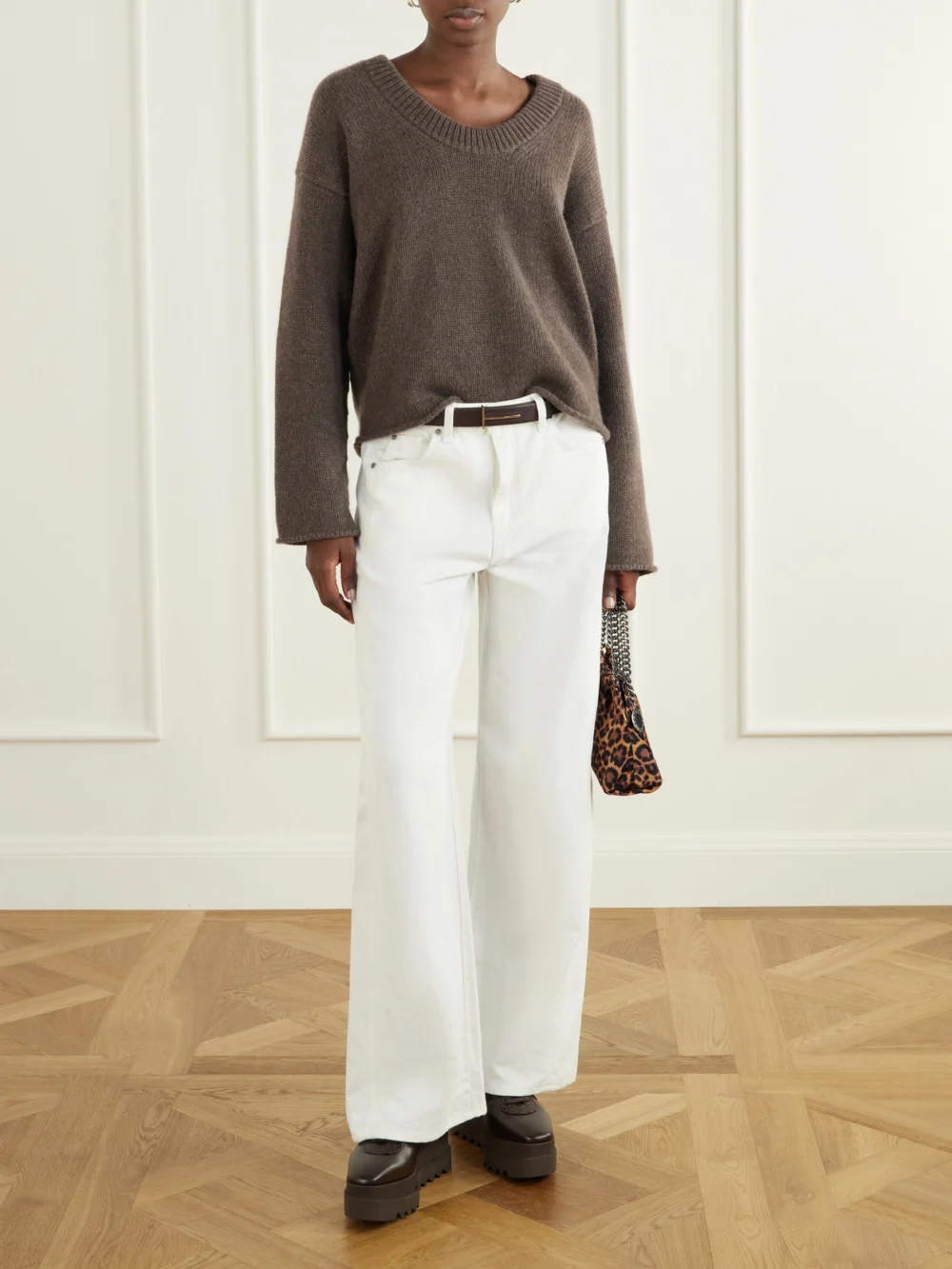Stella McCartney Snake-effect Leather Sneakers, styled view
