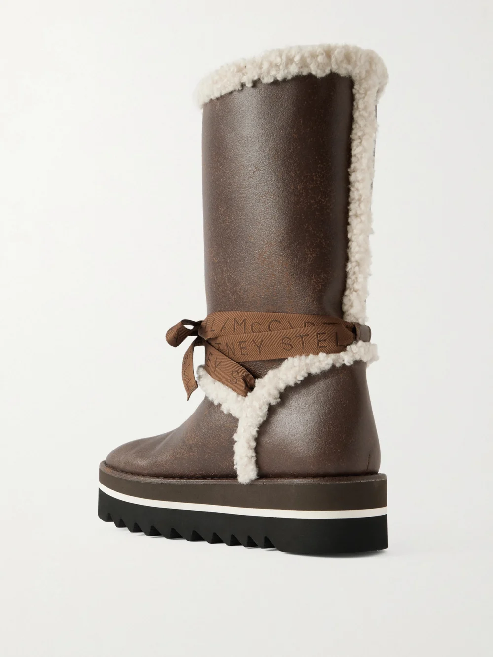 Back view of the Stella McCartney Sneak-elyse Fleece-trimmed Vegetarian Boots