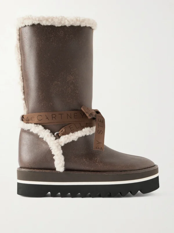 Stella McCartney Sneak-elyse Fleece-trimmed Vegetarian Boots