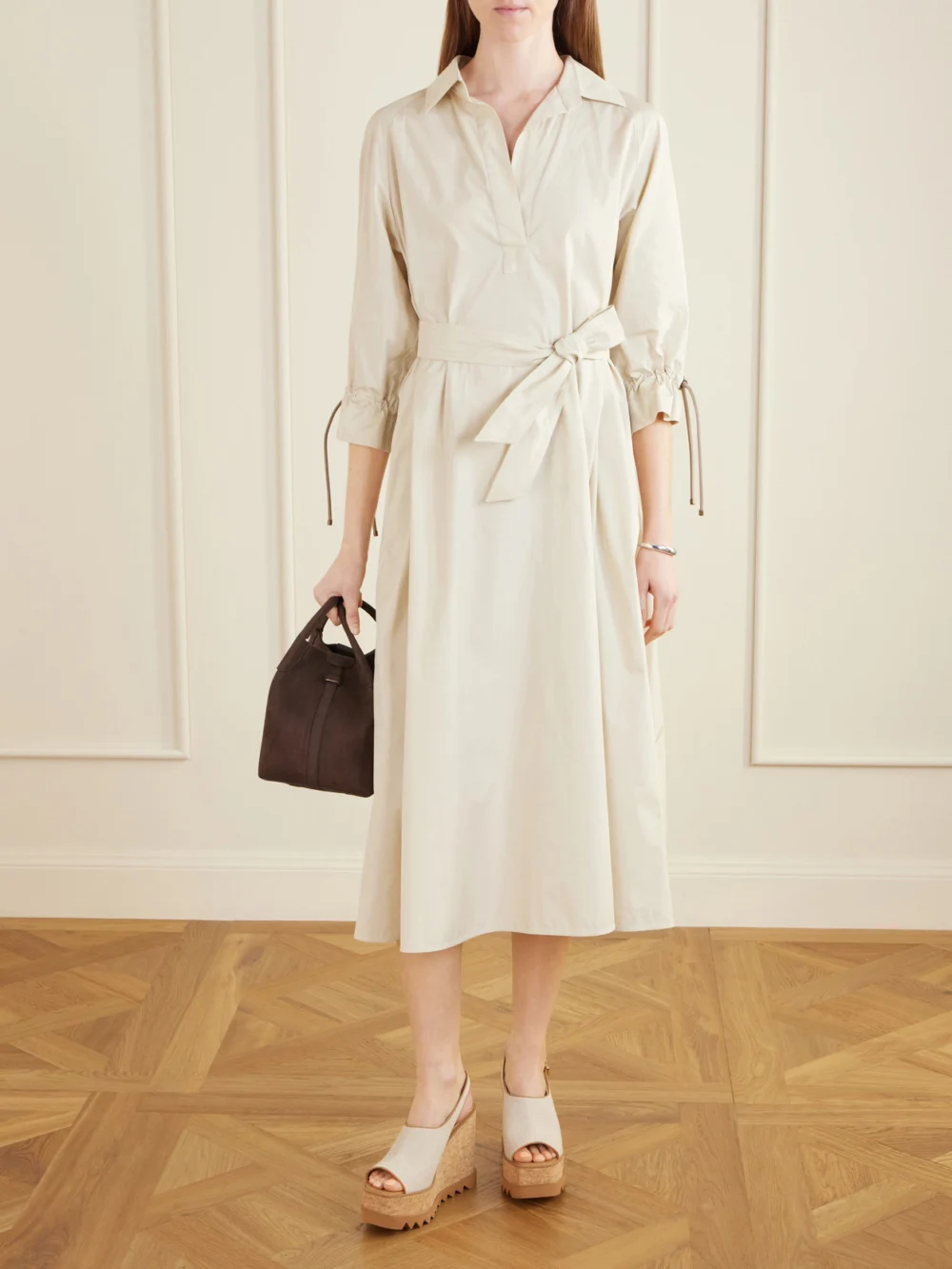 Stella McCartney Sneakelyse Canvas Slingback Platform Wedge Sandals, styled view