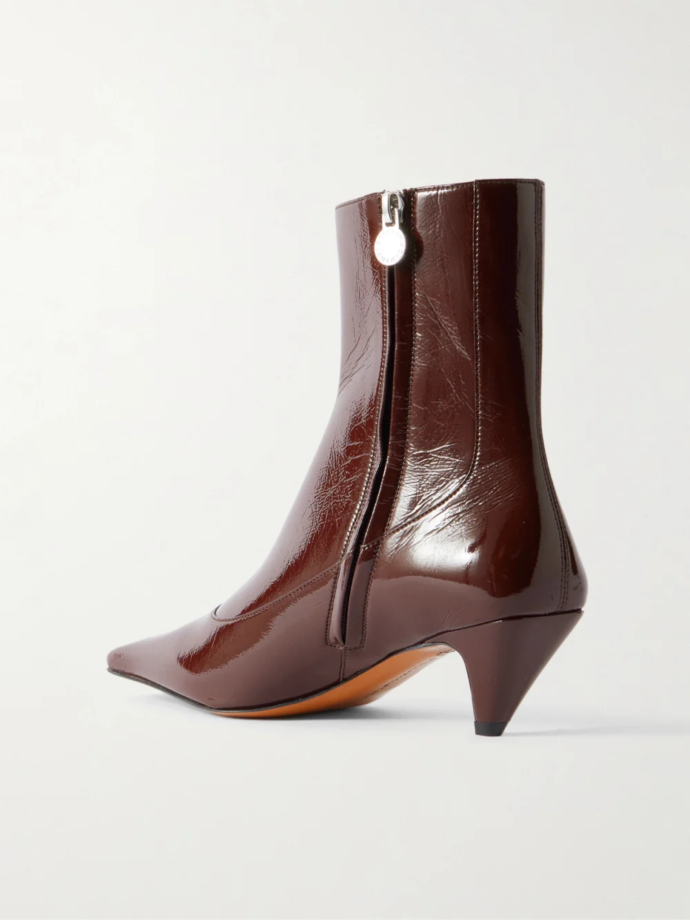 Back view of the Stella McCartney Spur Glossed Ankle Boots