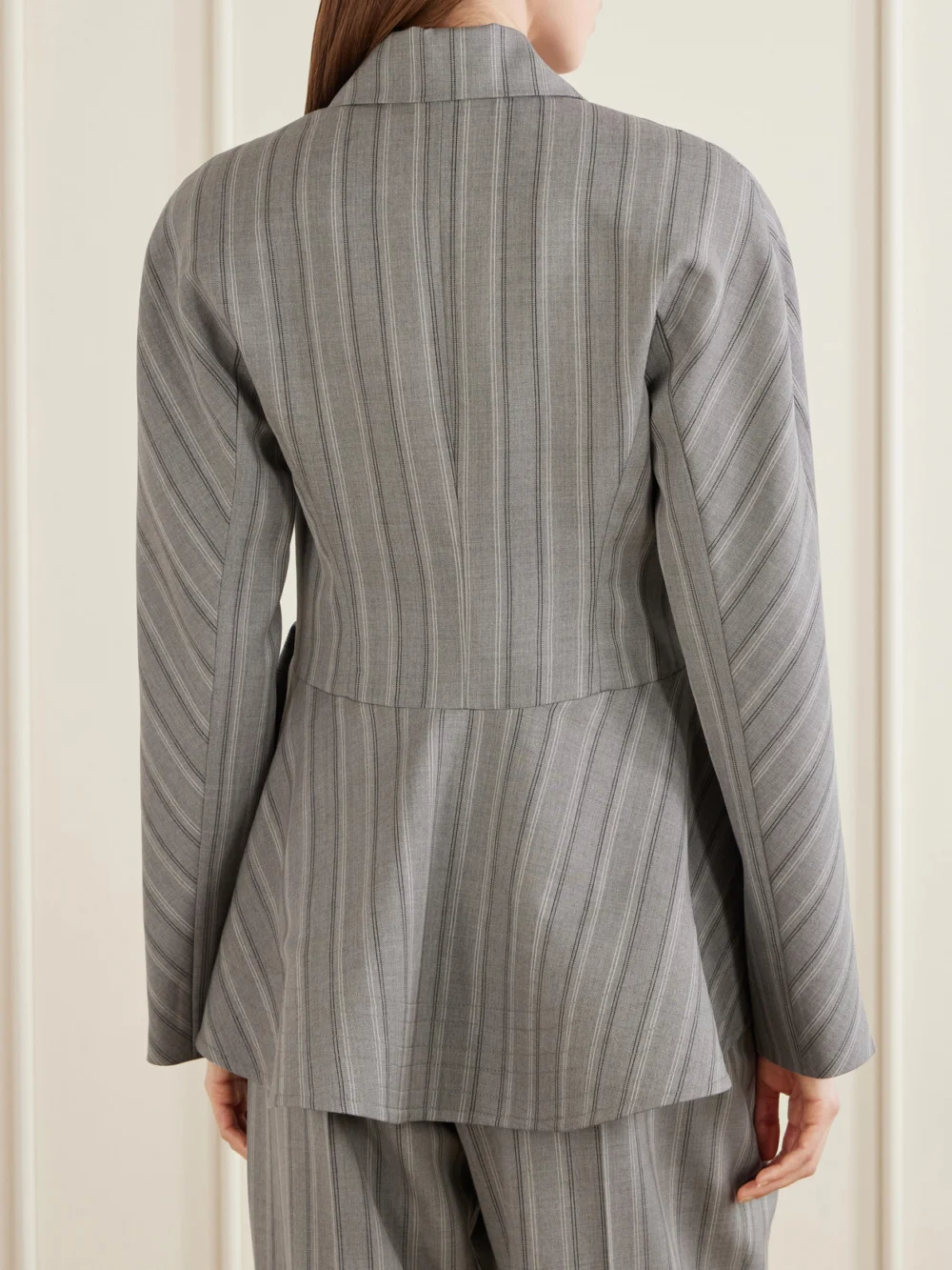 Back view of the Stella McCartney Striped Flared Wool Blazer