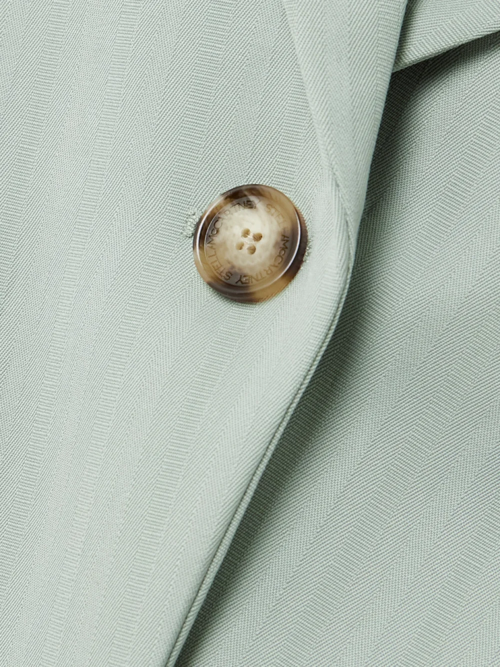 Close-up detail of the Stella McCartney Striped Wool-jacquard Blazer