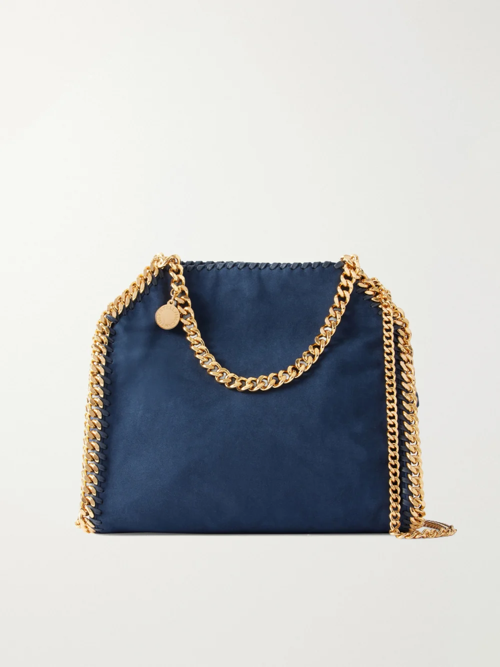 Stella McCartney The Falabella Mini Embellished Vegetarian Material Shoulder Bag in navy