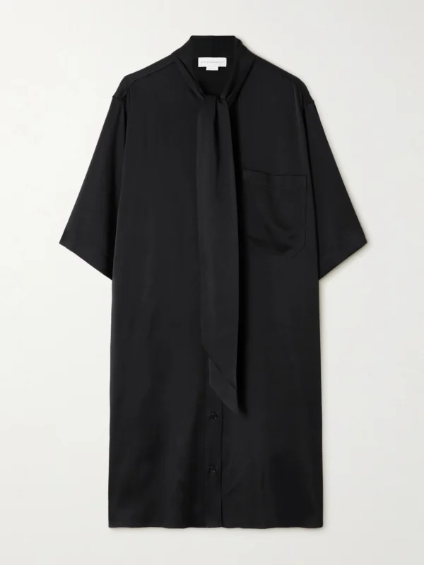 Stella McCartney Tie-neck Satin-crepe Mini Dress
