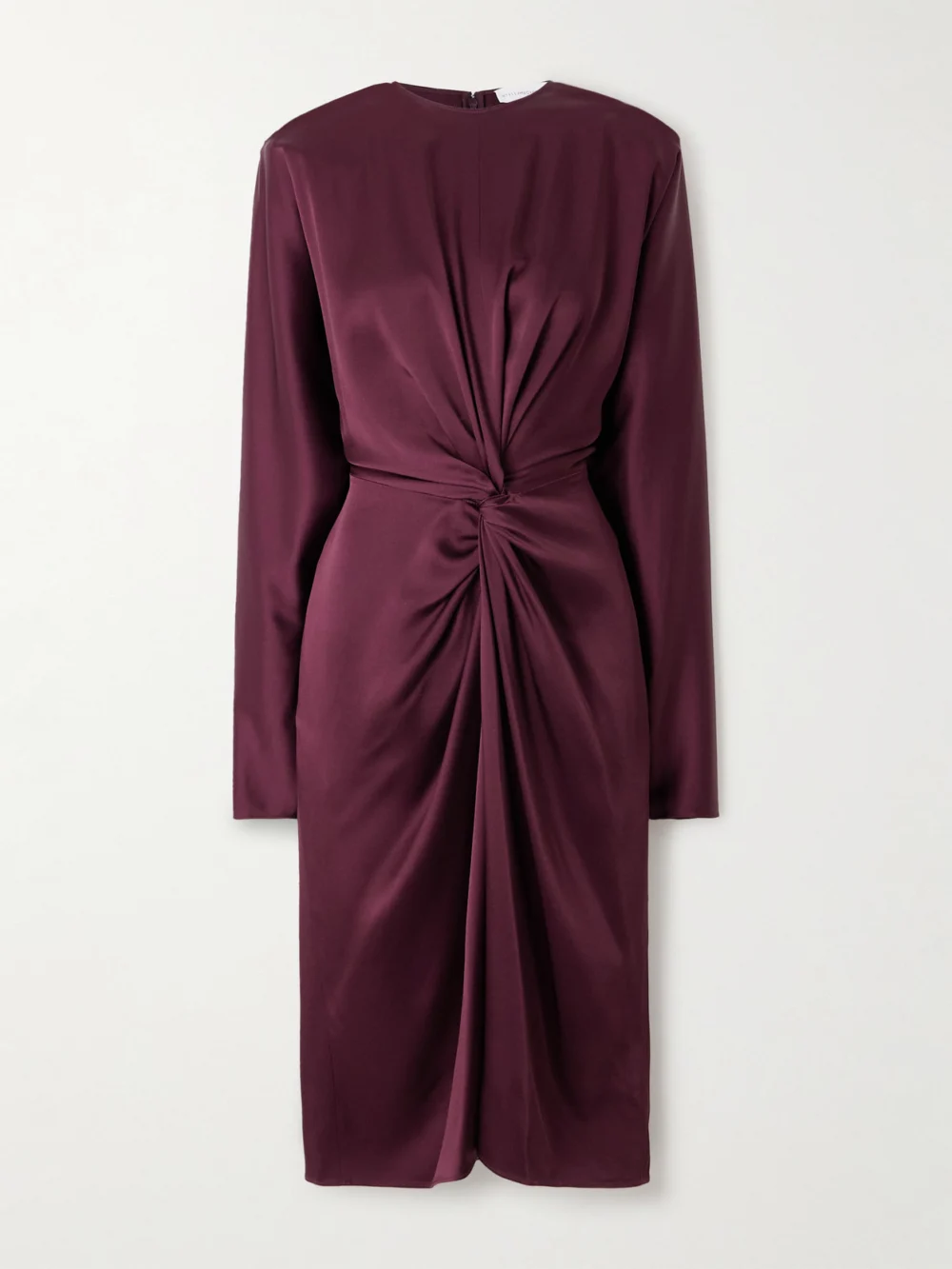 Stella McCartney Twist-front Satin Midi Dress in burgundy