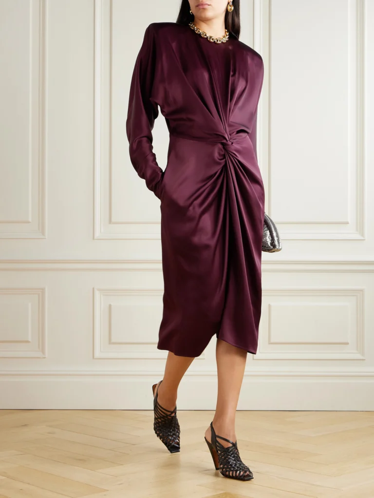 Stella McCartney Twist-front Satin Midi Dress