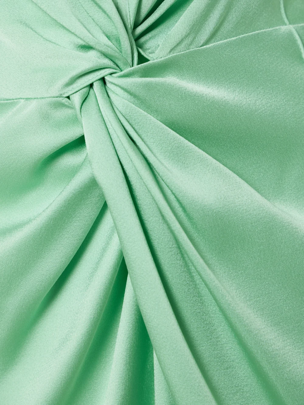 Close-up detail of the Stella McCartney Twisted Satin Turtleneck Dress