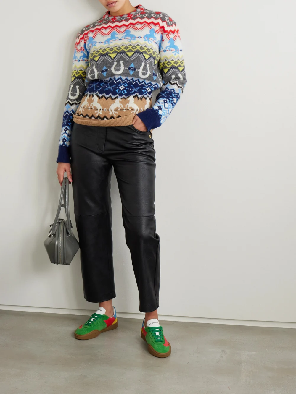 Stella McCartney Vegetarian Fabric Straight-leg Pants, worn by a model