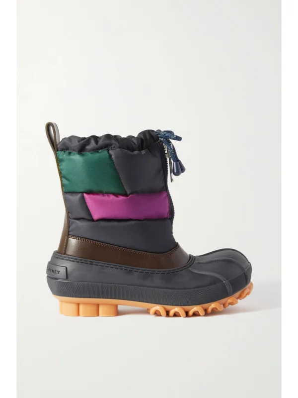 Stella McCartney Vegetarian Material-trimmed Rubber and Quilted Recycled Shell Ankle Boots