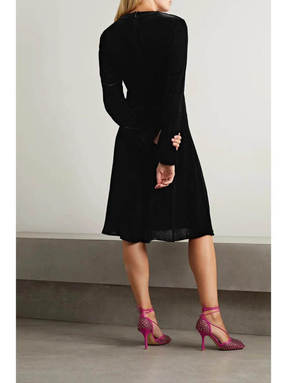 Back view of the Stella McCartney Velvet Midi Dress