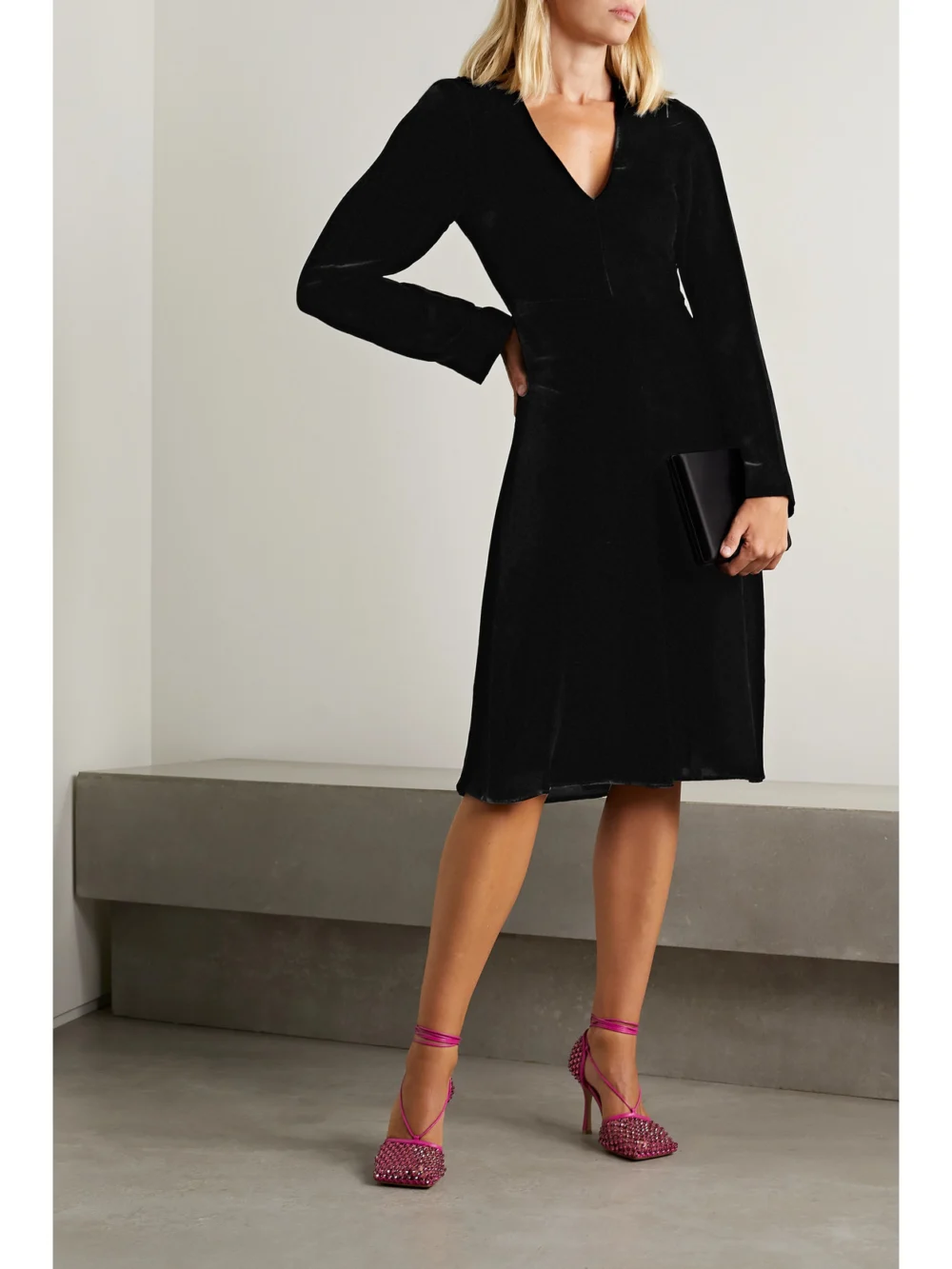 Stella McCartney Velvet Midi Dress, worn by a model
