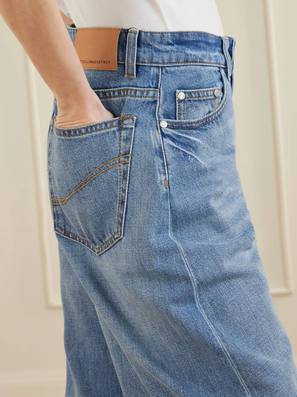 Close-up detail of the Stella McCartney Wide-leg Jeans