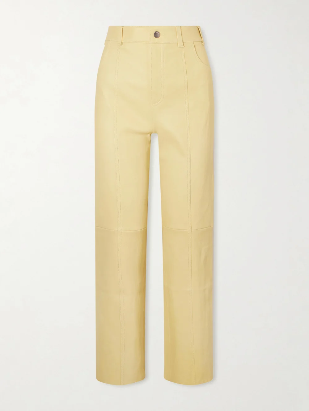 Stouls Benny Leather Straight-leg Pants in yellow