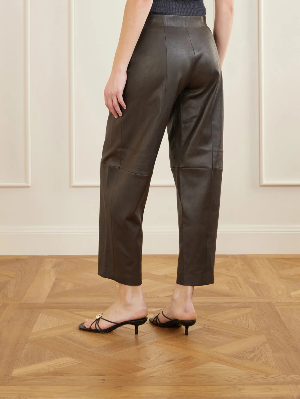 Back view of the Stouls Bugsy Paneled Leather Tapered Pants