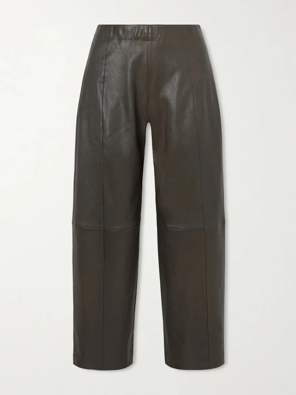 Stouls Bugsy Paneled Leather Tapered Pants in dark brown