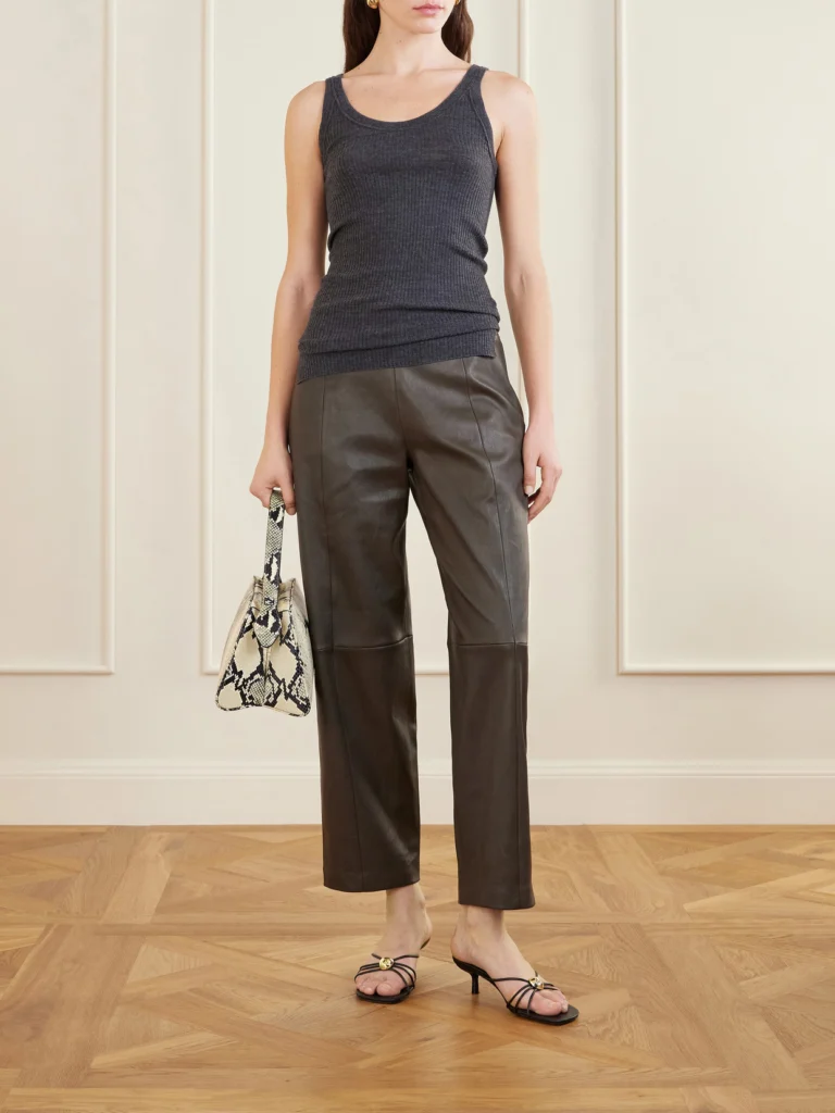 Stouls Bugsy Paneled Leather Tapered Pants