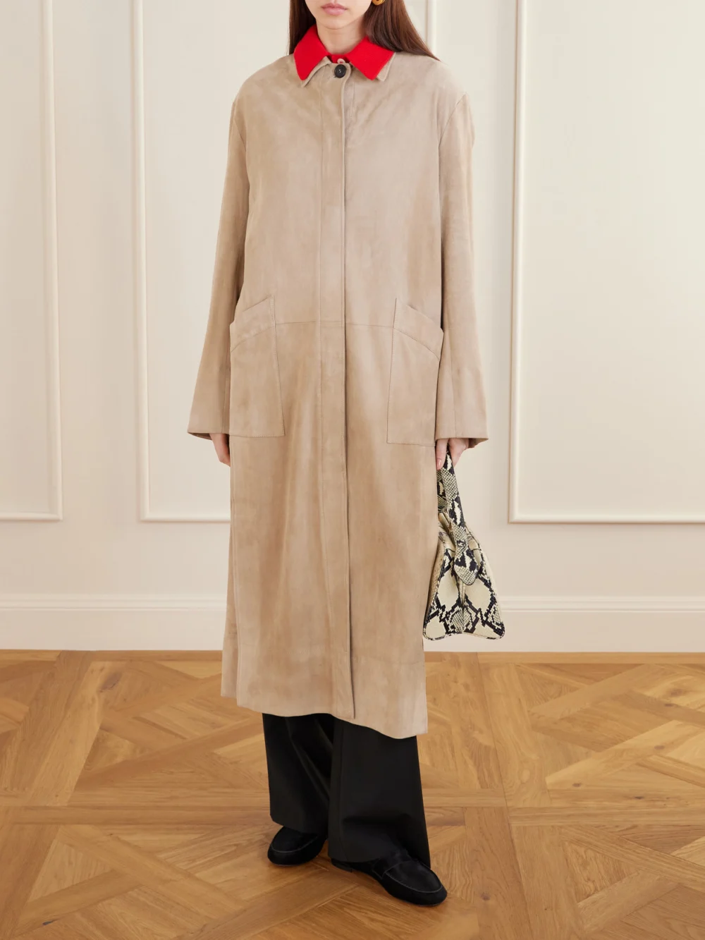 Stouls Corleone Suede Coat, worn by a model