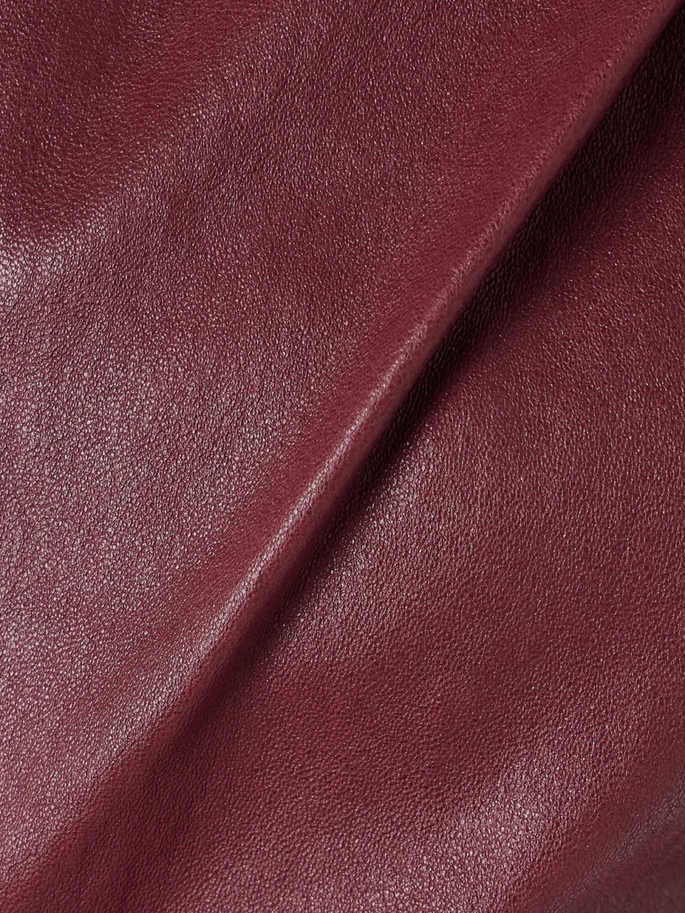 Close-up detail of the Stouls Dolores Gathered Leather Top