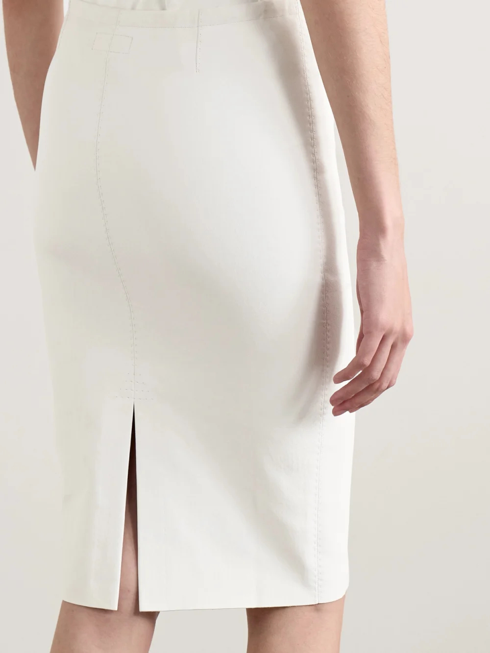 Back view of the Stouls Gilda Leather Skirt