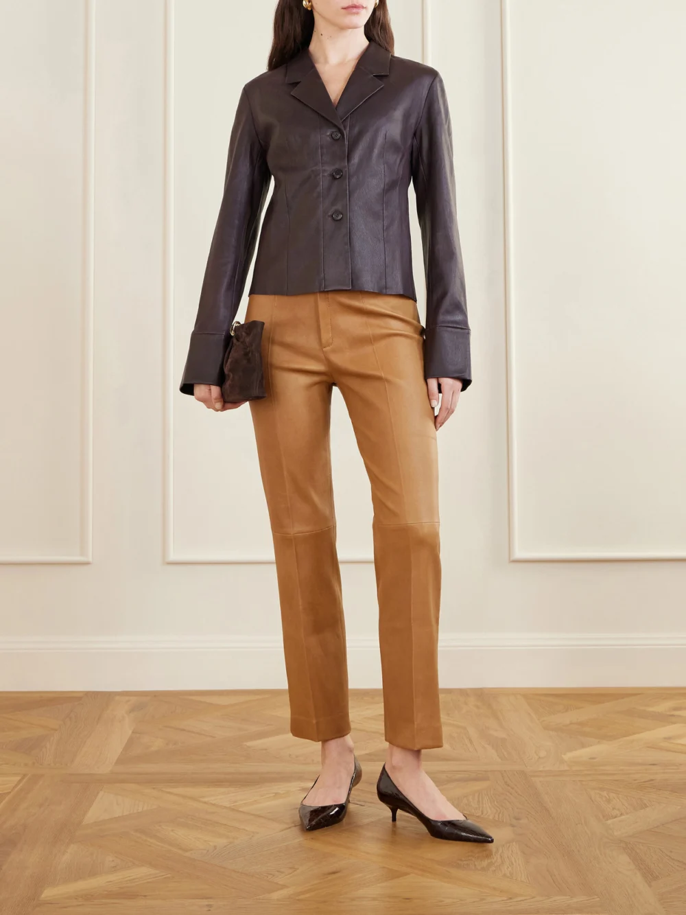Stouls Giorgio Leather Jacket, worn by a model