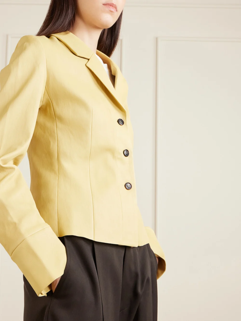 Close-up detail of the Stouls Giorgio Leather Jacket