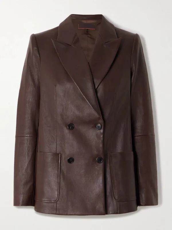 Stouls Jones Double-breasted Leather Blazer